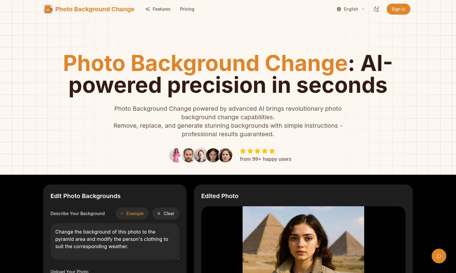 Photo Background Change Website