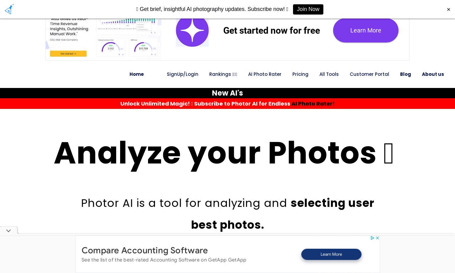 Photo Rater AI Website