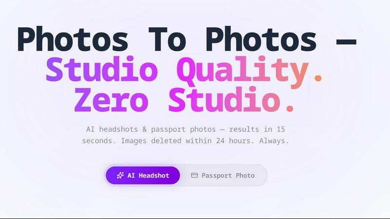 Photos To Photos application interface and features