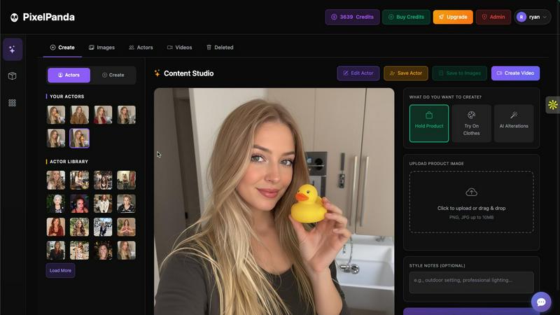 PixelPanda.ai application interface and features