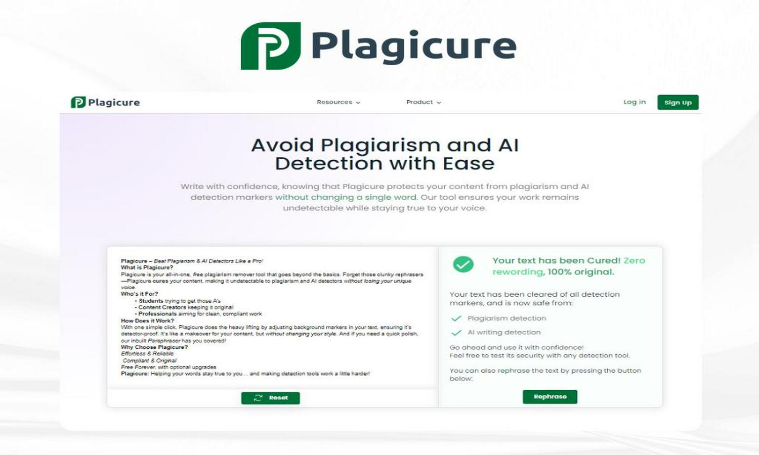 Plagicure Website