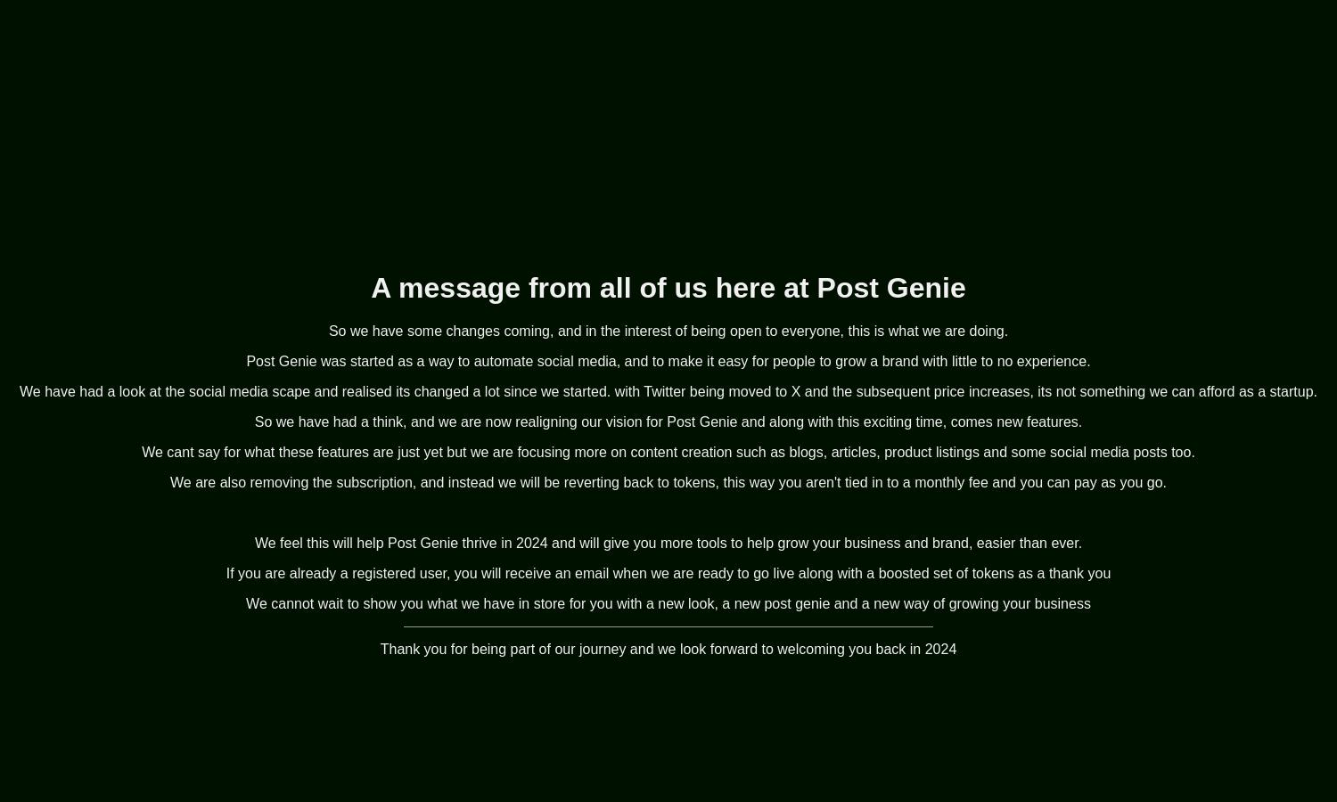 Post Genie Website