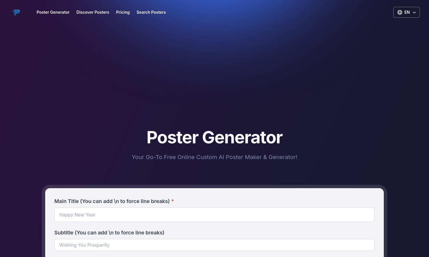 Poster Generator Website