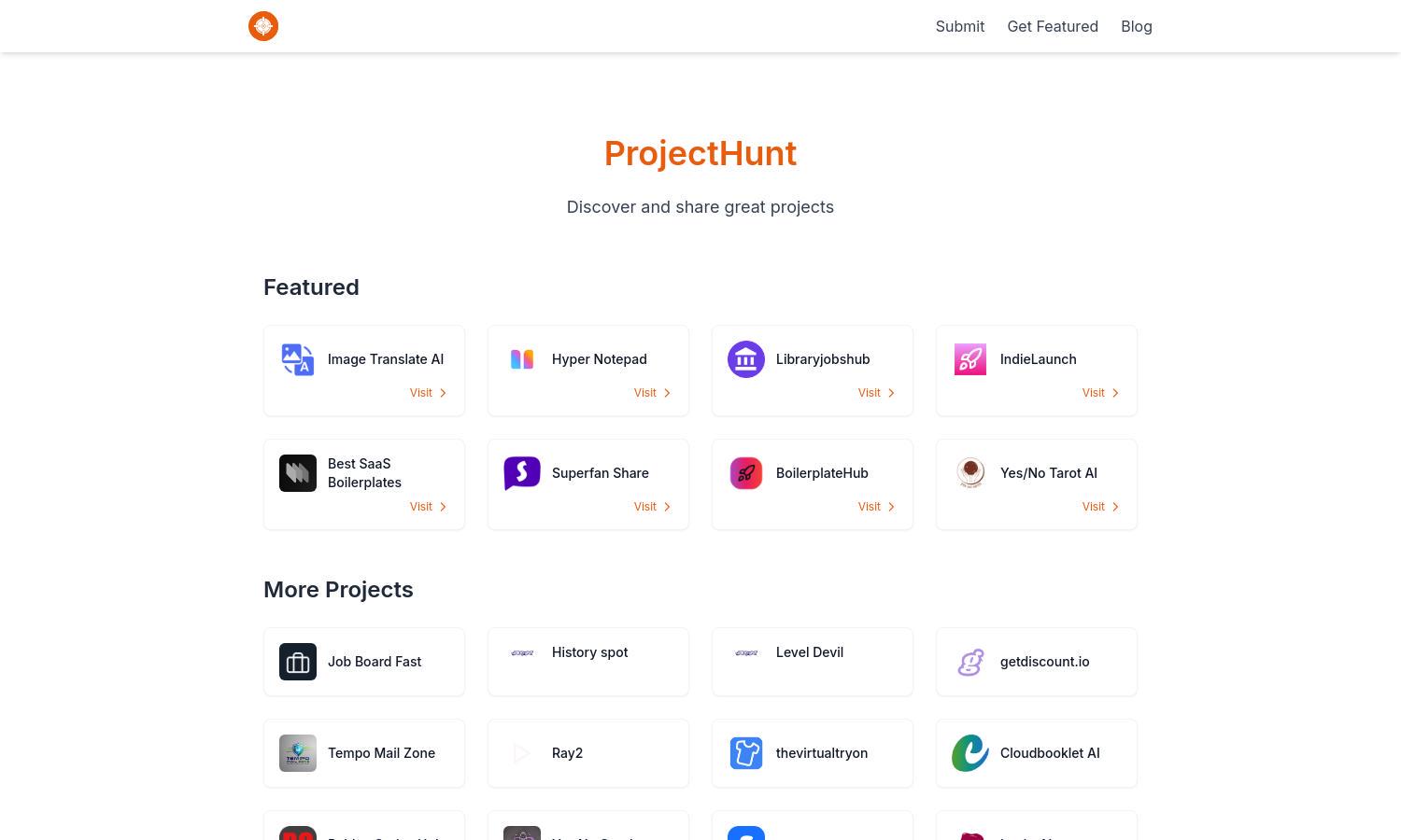 ProjectHunt Website