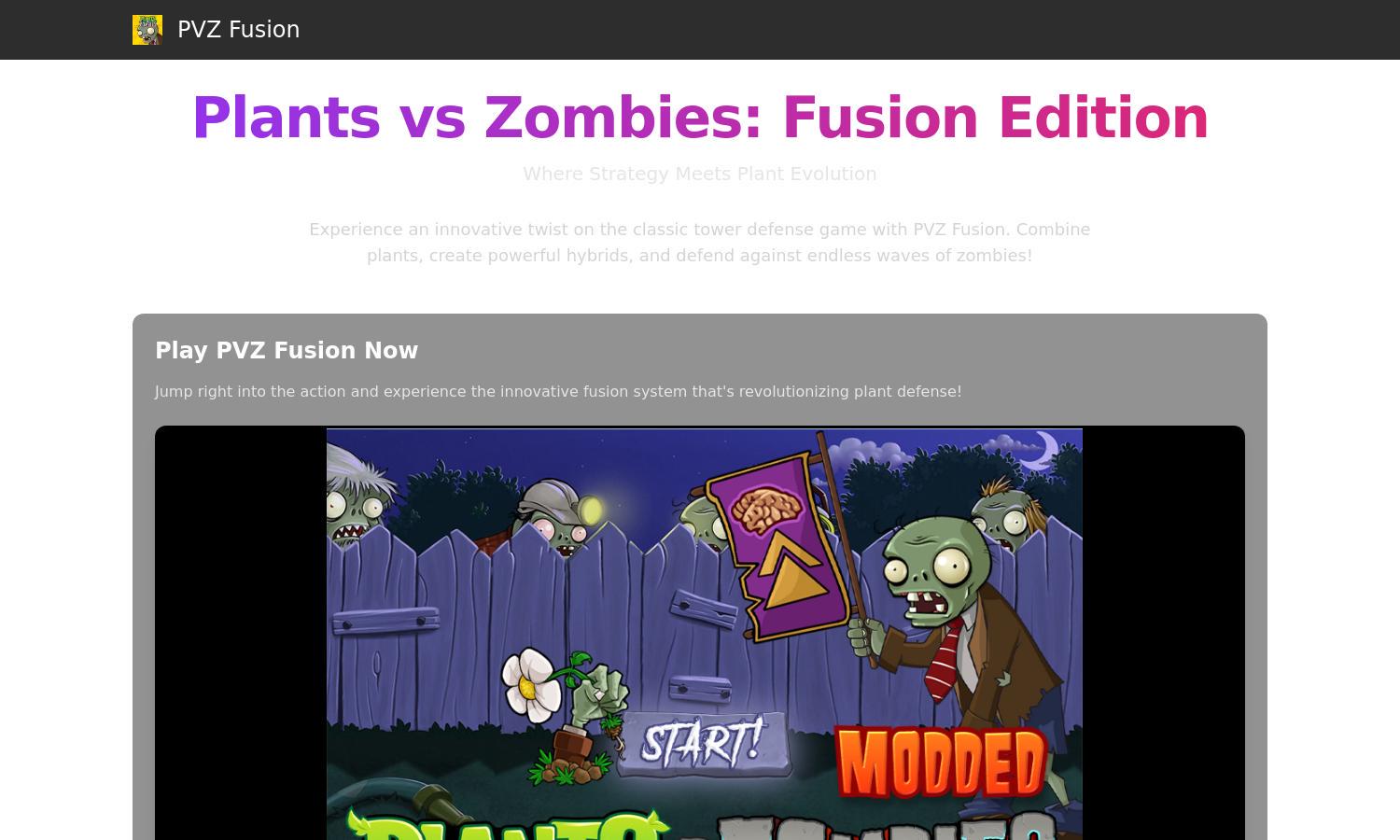 PVZ Fusion Website