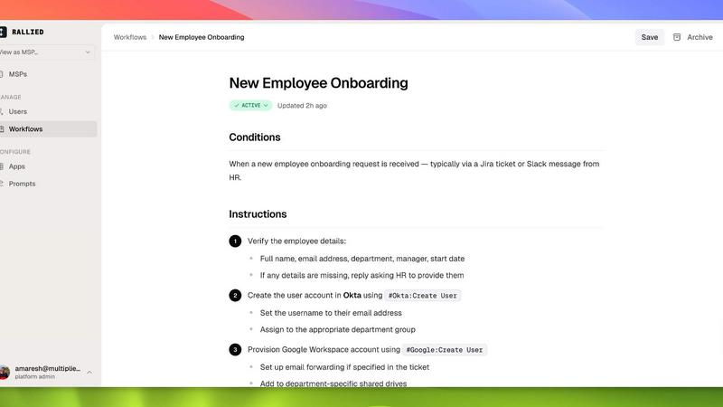 Rallied AI screenshot