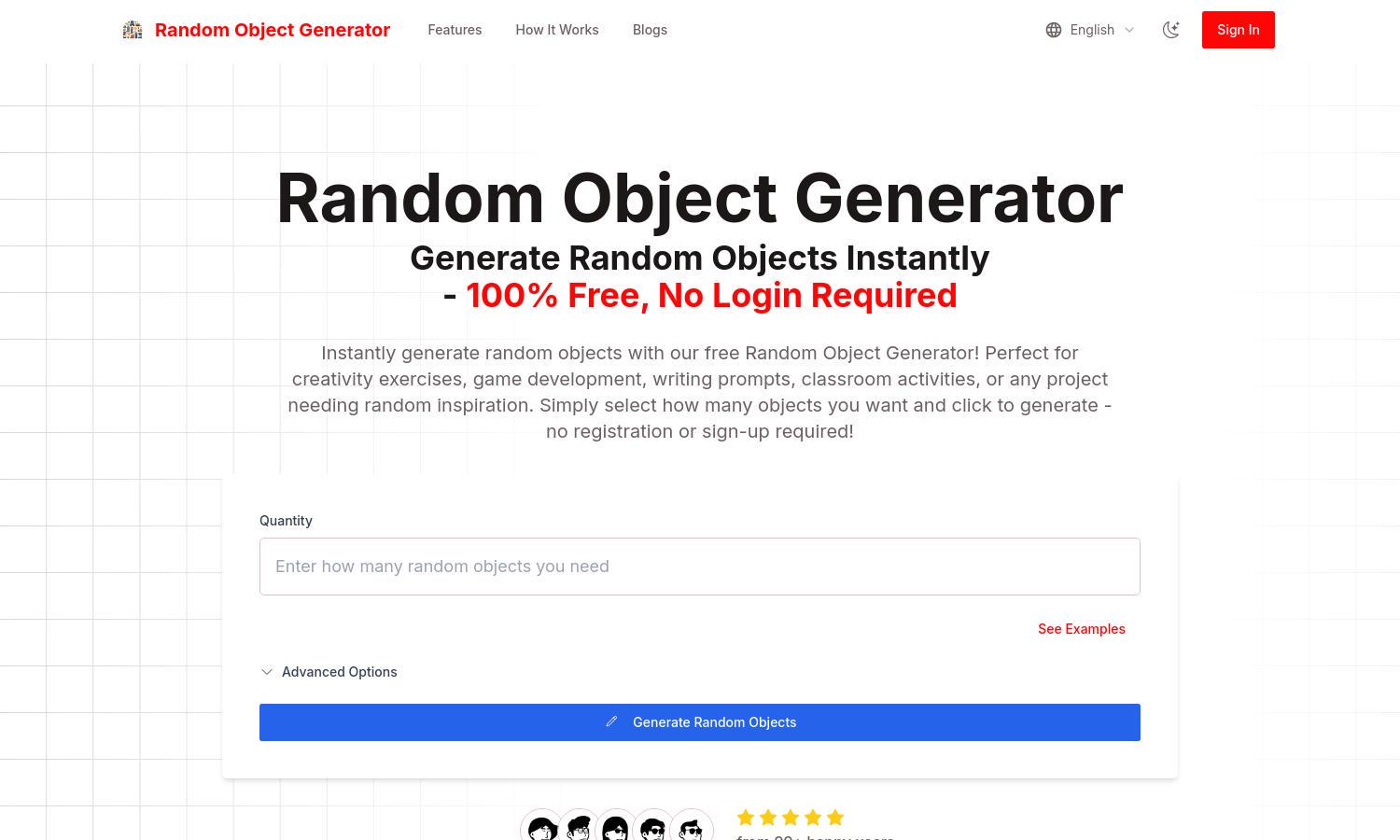 Random Object Generator Website