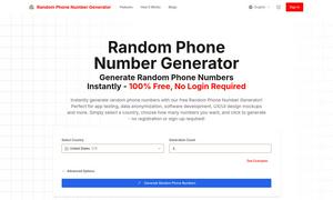 Random Phone Number Generator Website