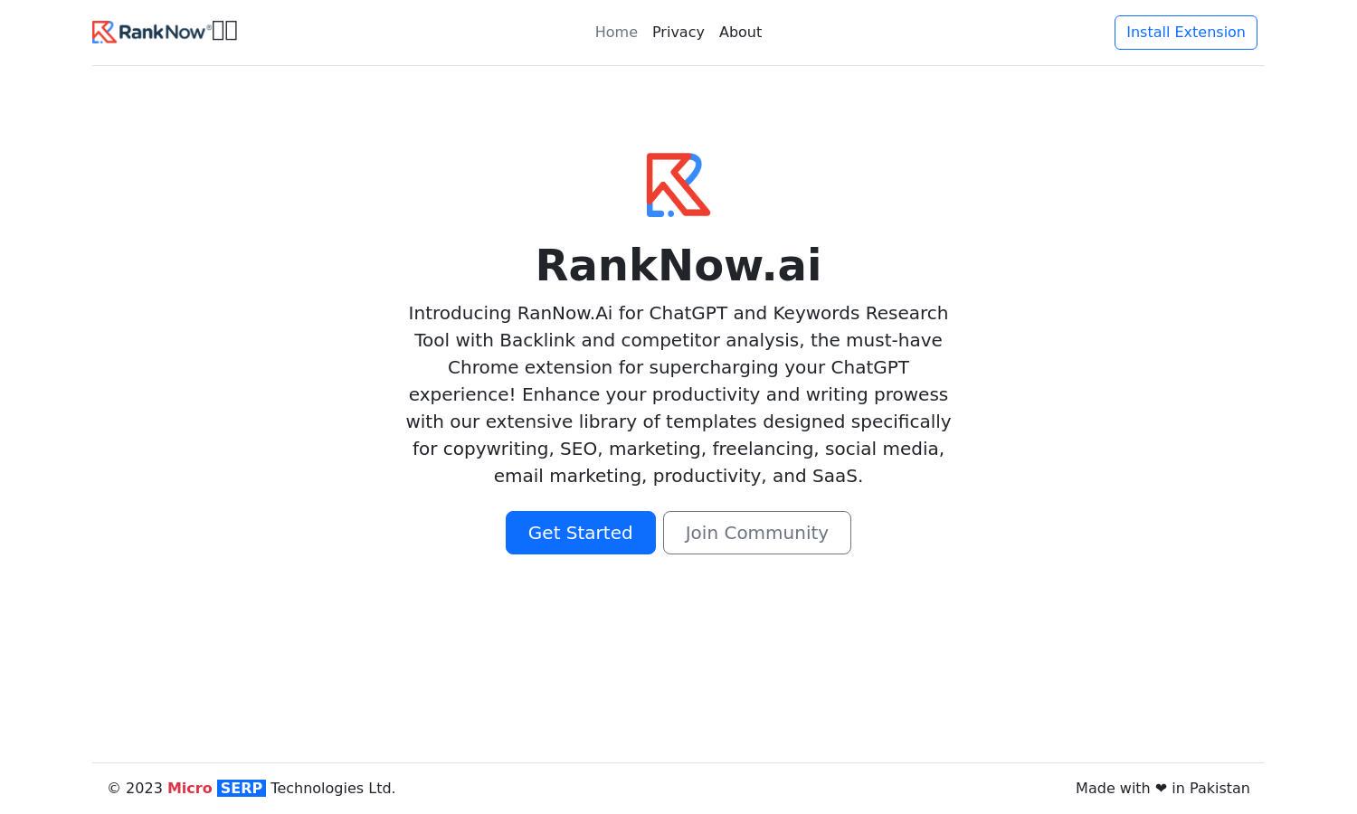 RankNow.ai Website