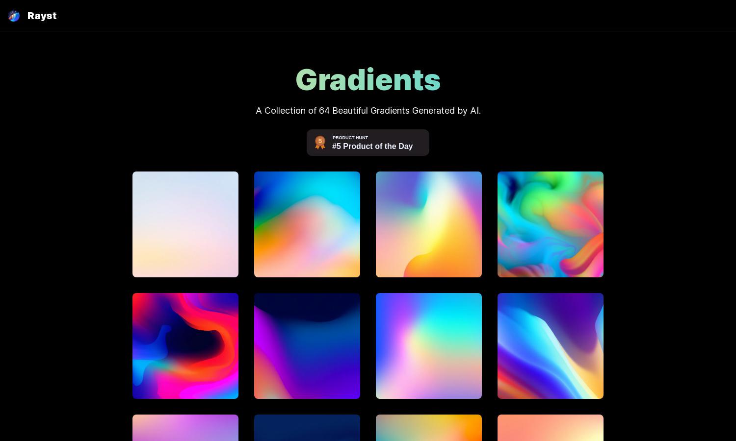 Rayst Gradients Website