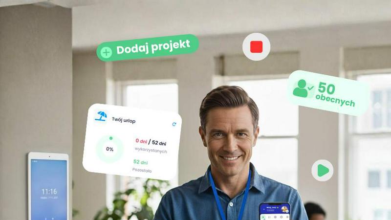 RCPonline - system do rejestracji czasu pracy przez Internet application interface and features