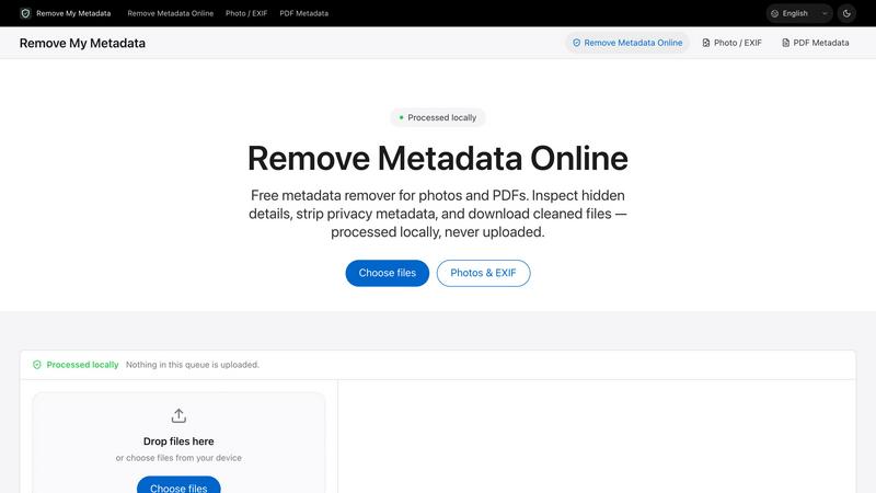 Remove My Metadata screenshot