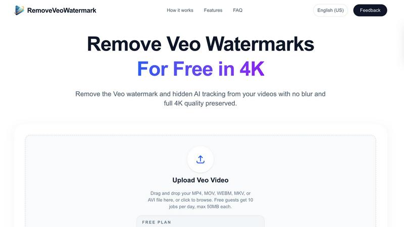 Remove Veo Watermark application interface and features