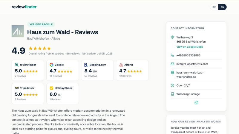 reviewfinder screenshot