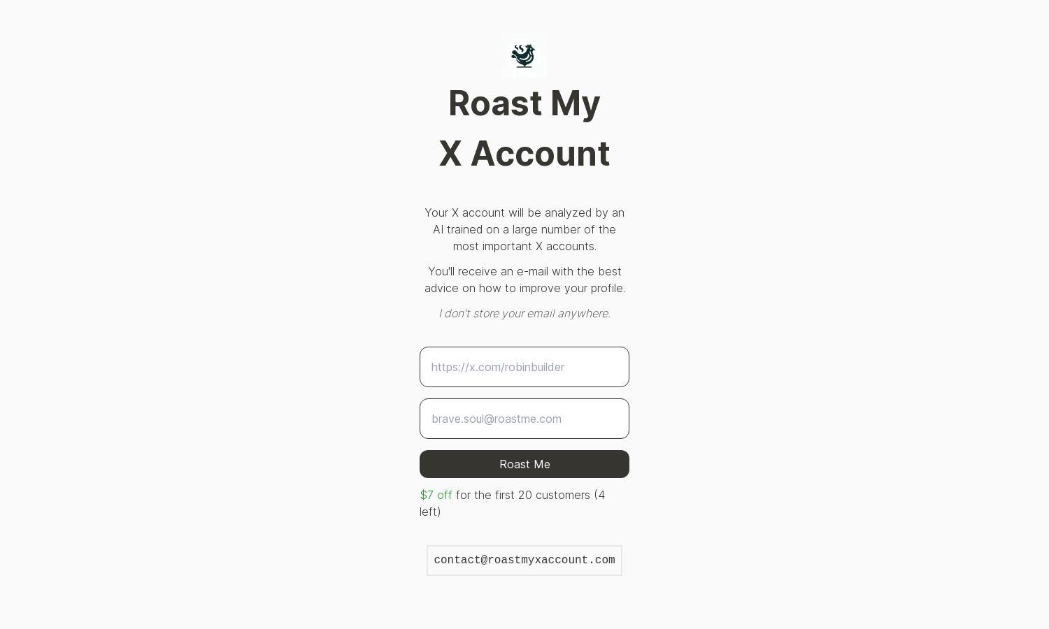 Roast My X Account Website