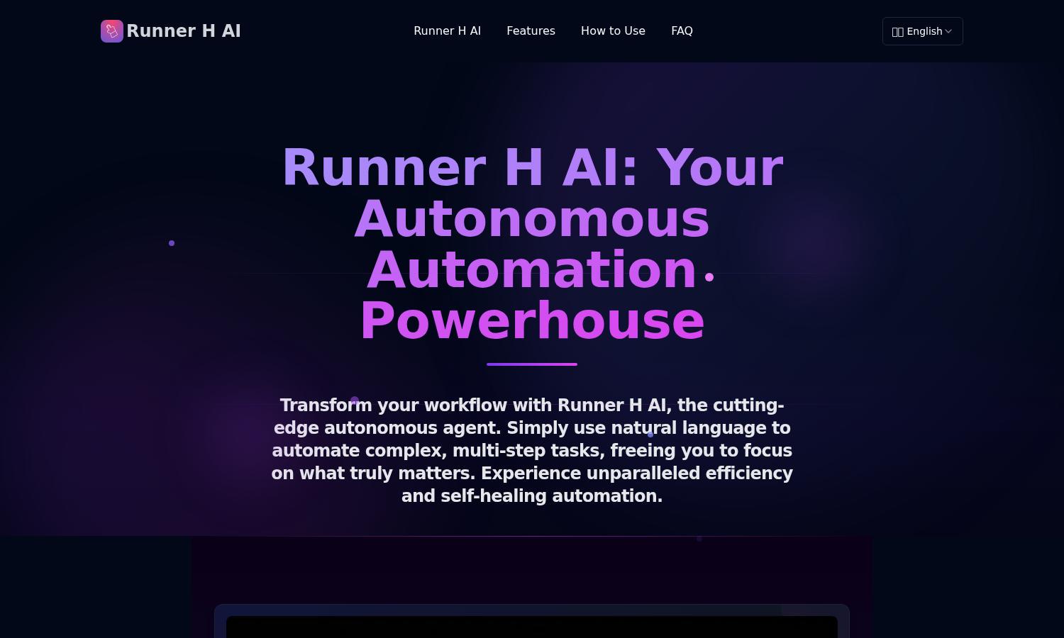Runner H AI Website