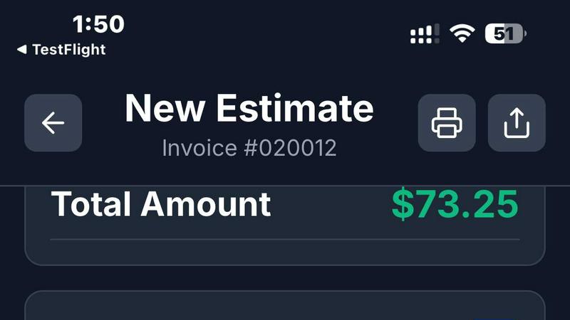 Scan2Estimate application interface and features