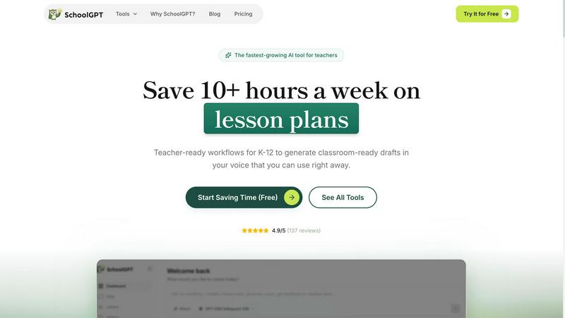 SchoolGPT application interface and features