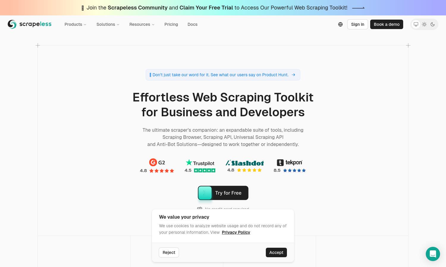 Scrapeless Website