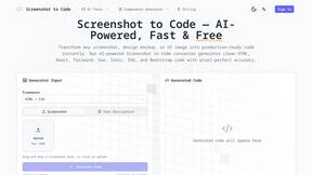 Screenshot to Code - AI tool for Dev Tools