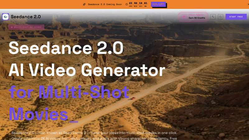 Seedance 2.0 application interface and features