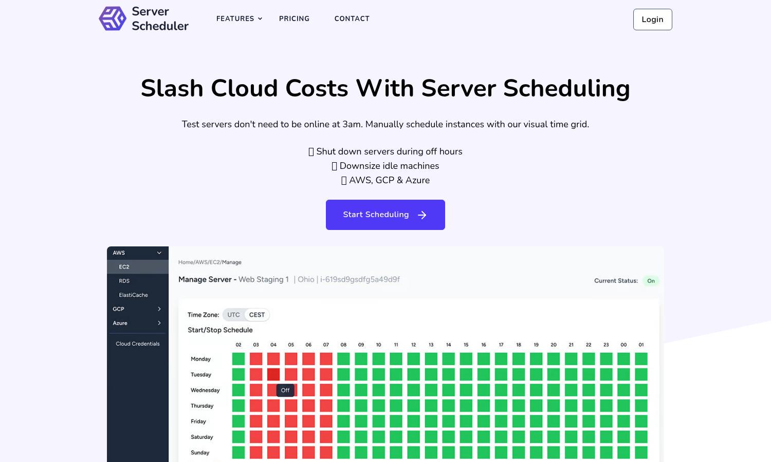 Server Scheduler Website