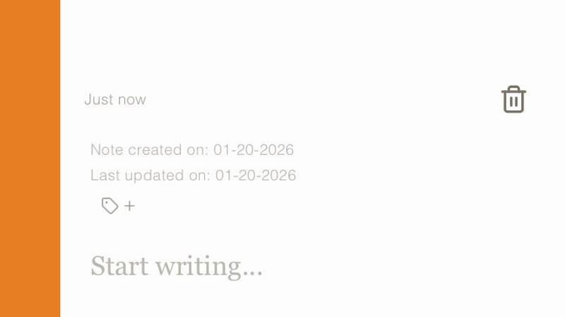 Shiru Notes application interface and features