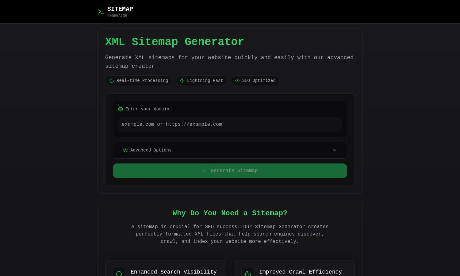 Sitemap Generator Website