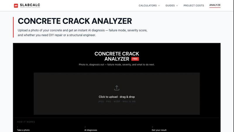 SlabCalc Crack Analyzer application interface and features