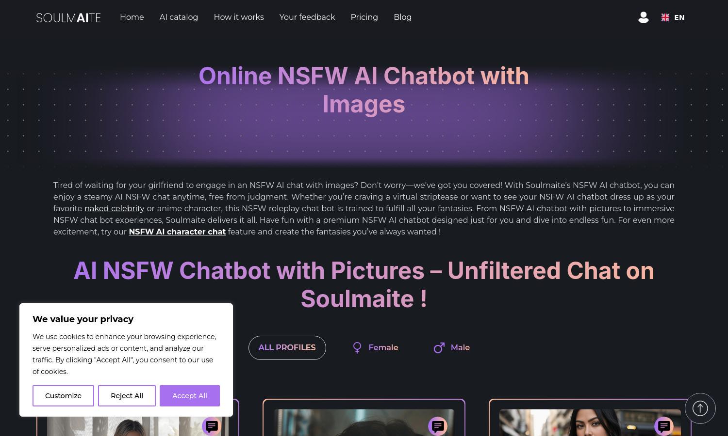 Soulmaite :- NSFW AI Chatbot Website