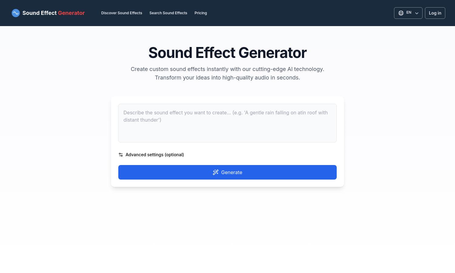 Sound Effect Generator Website