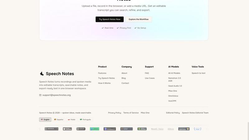 Speech Notes screenshot