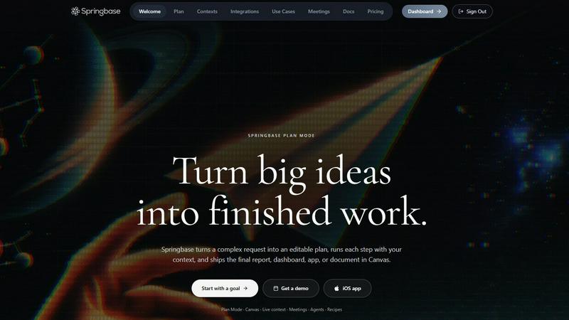Springbase.ai application interface and features