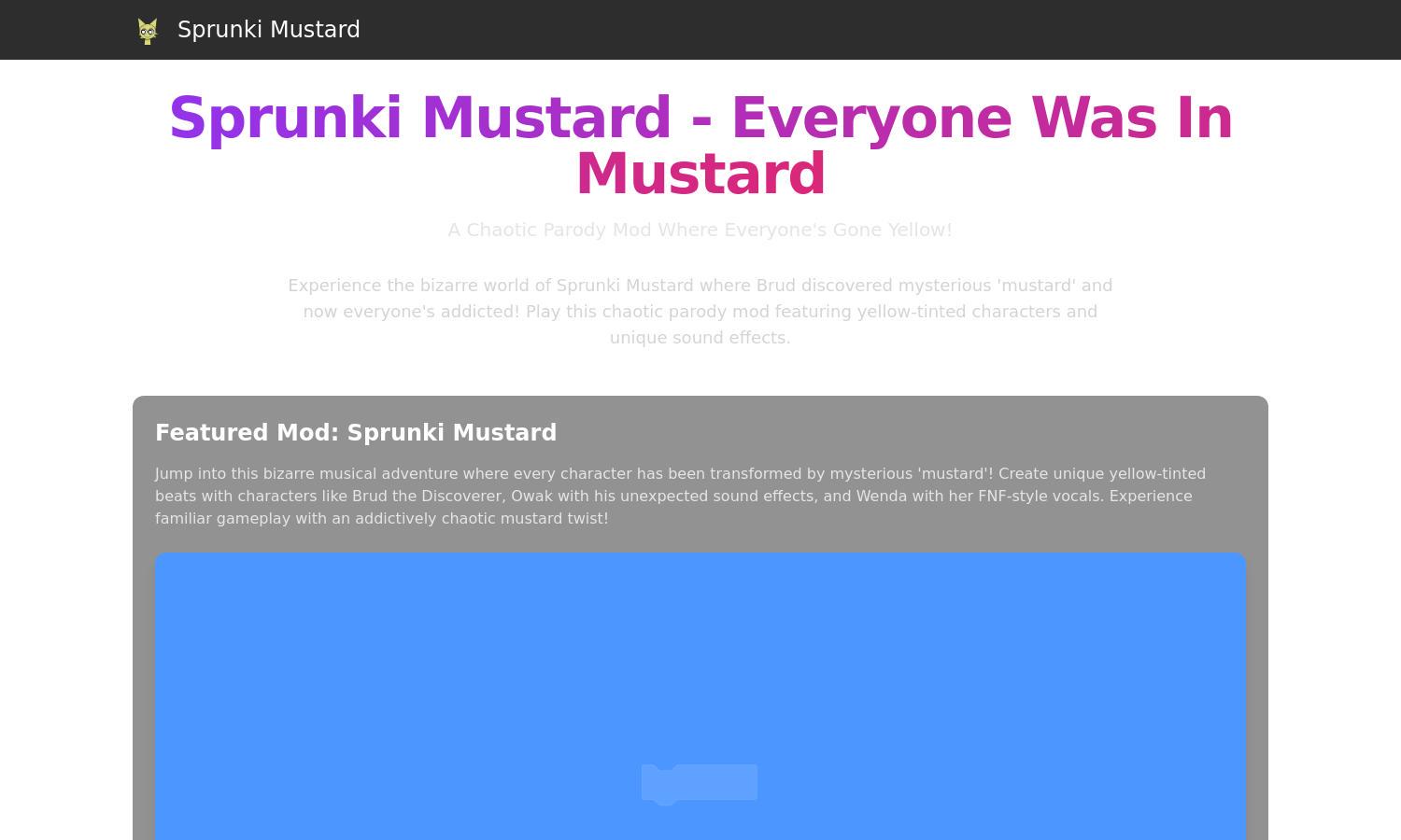 Sprunki Mustard Website