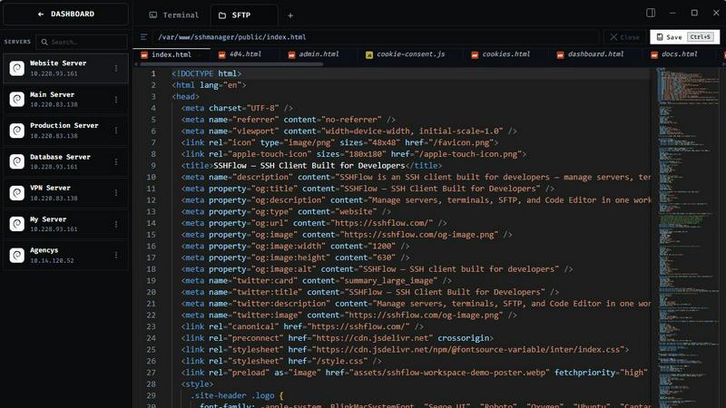 SSHFlow screenshot