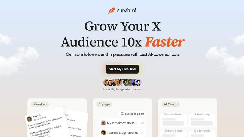 SupaBird application interface and features