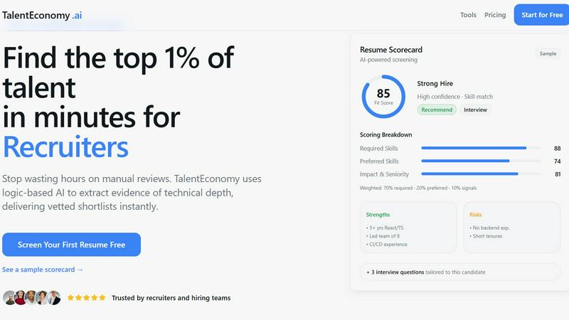 TalentEconomy.ai application interface and features