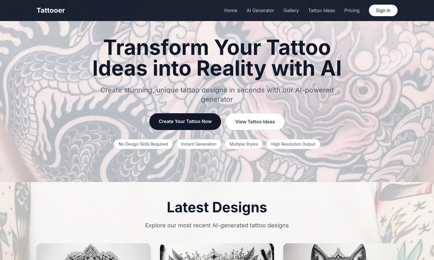 Tattooer Website