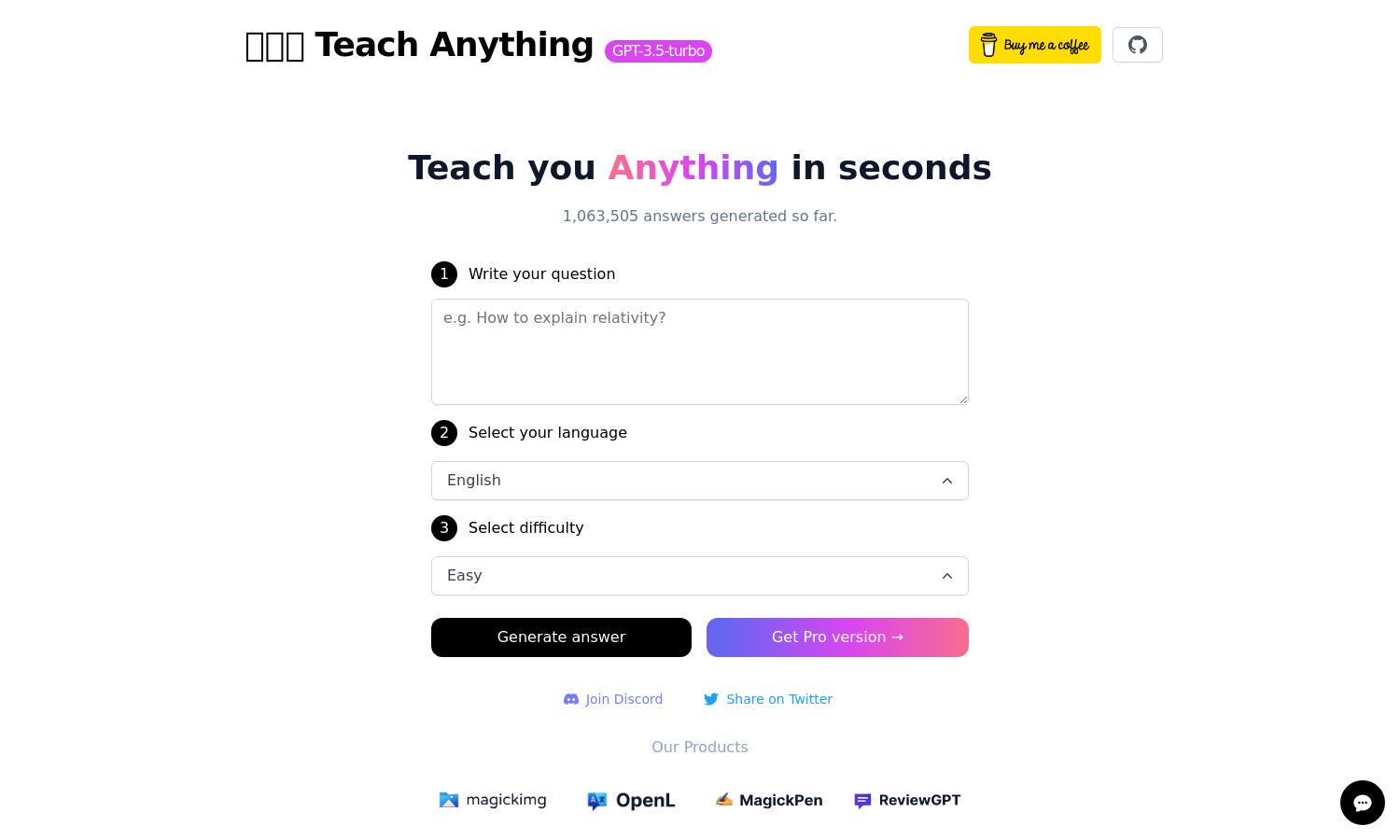 Teach Anything Website