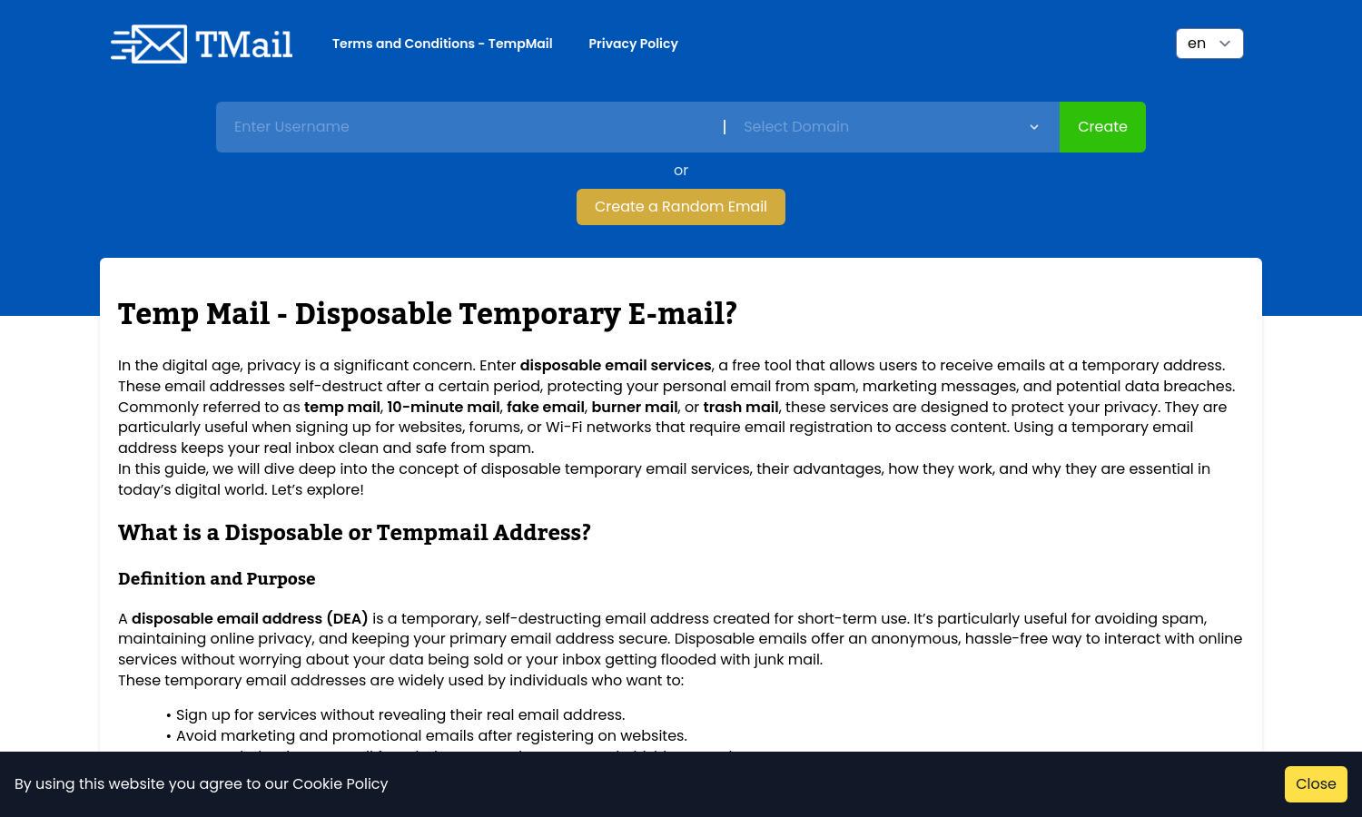 Temp Mail Website