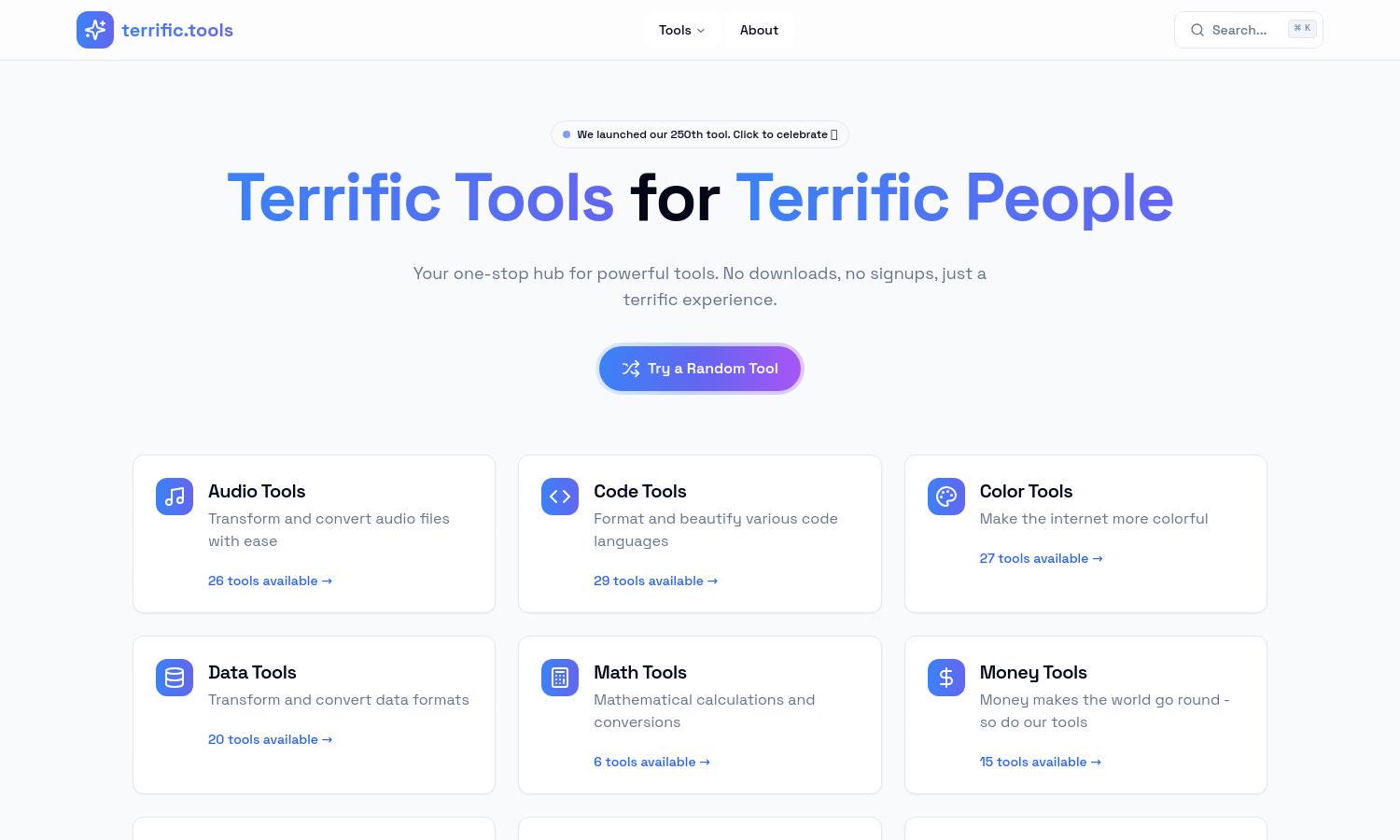 terrific.tools Website