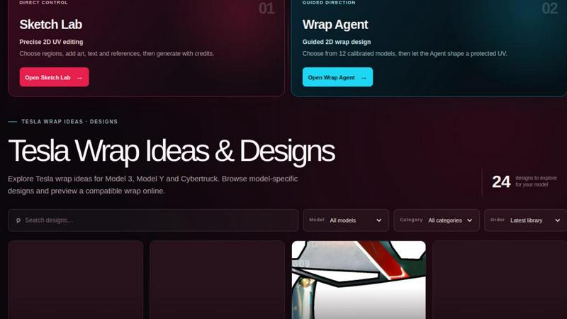 Tesla Wrap Gallery screenshot