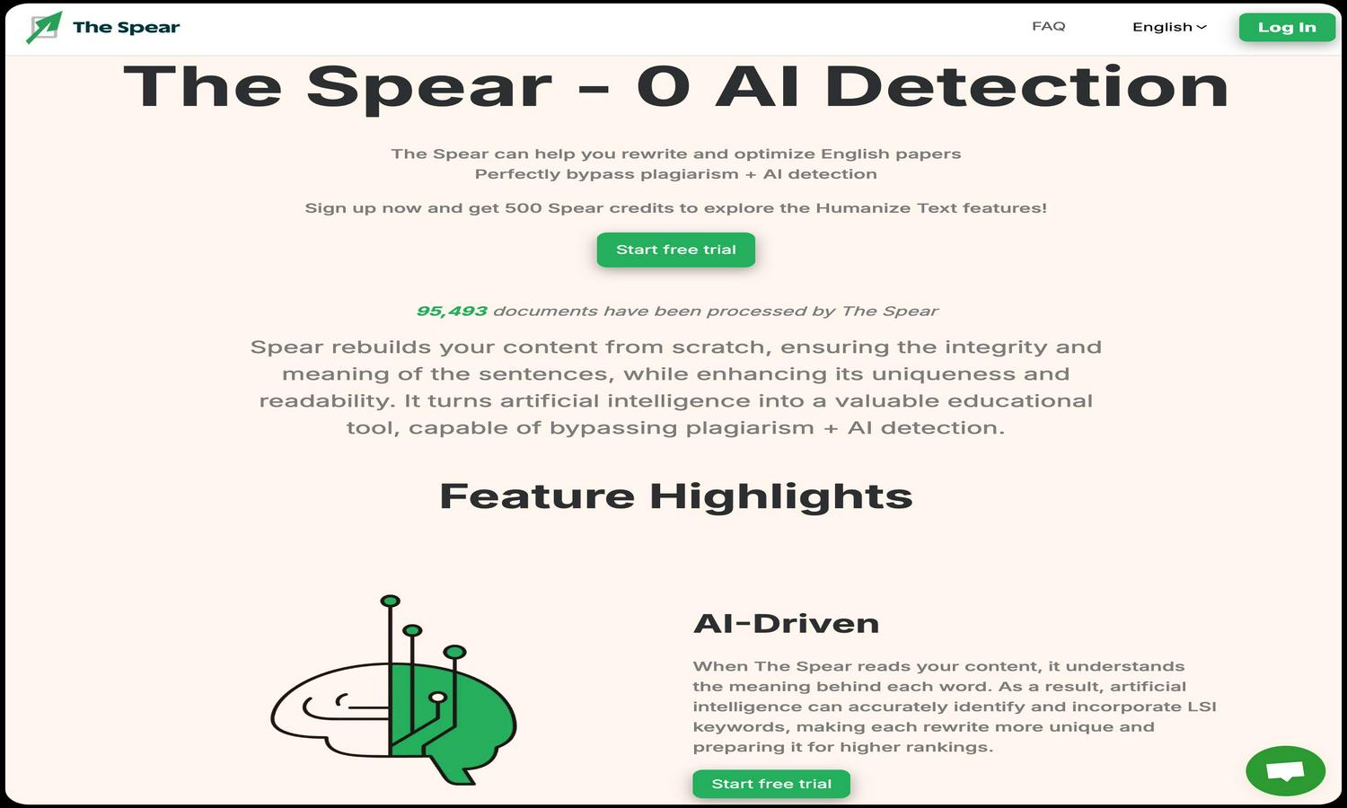 The Spear | 0 AI Detection Website