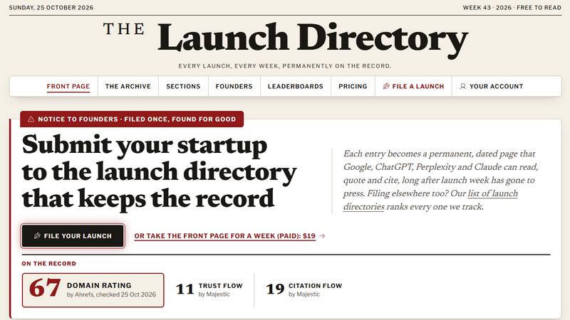 The Launch Directory screenshot