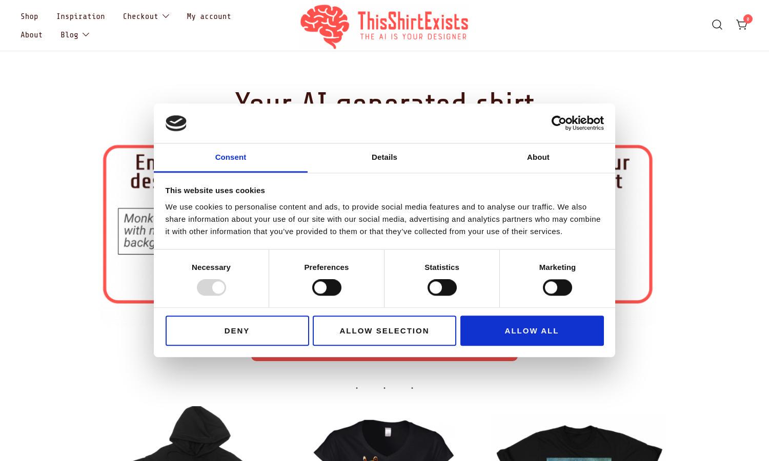 ThisShirtExists.com Website