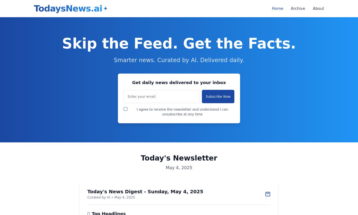 TodaysNews.ai Website