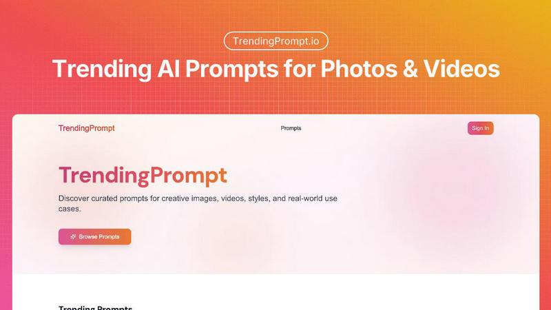 Trending Prompt AI application interface and features