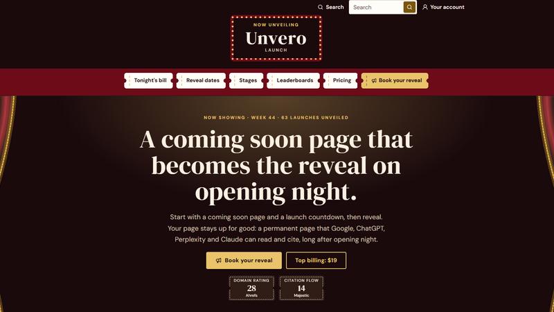 Unvero Launch screenshot