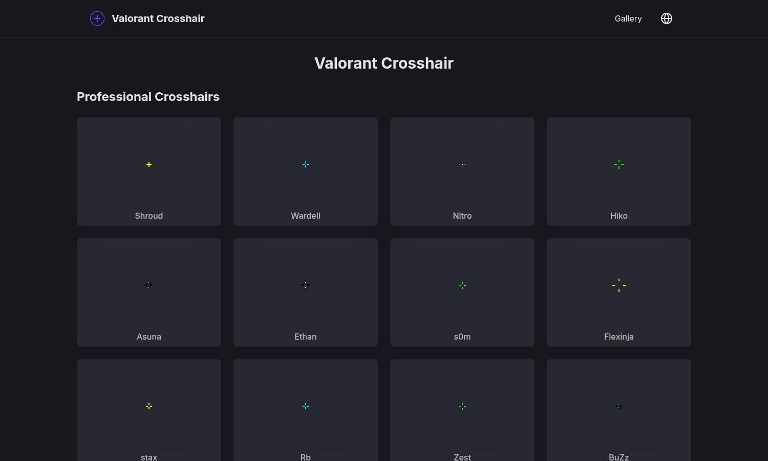 Valorant Crosshair Website