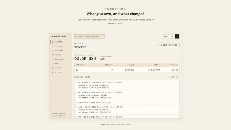 ValueScreener screenshot